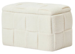 Nordlys White Bouclé Storage Bench Modern Design Style Living Room - thumbnail 2