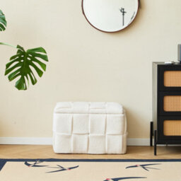 Nordlys White Bouclé Storage Bench Modern Design Style Living Room - thumbnail 8