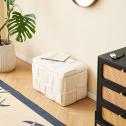 Nordlys White Bouclé Storage Bench Modern Design Style Living Room - thumbnail 9