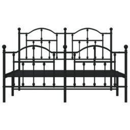 Berkfield Metal Bed Frame With Headboard And Footboard Black 135X190 Cm - thumbnail 5