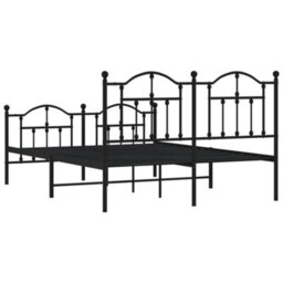 Berkfield Metal Bed Frame With Headboard And Footboard Black 135X190 Cm - thumbnail 7