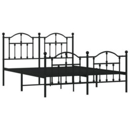 Berkfield Metal Bed Frame With Headboard And Footboard Black 135X190 Cm - thumbnail 4