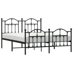 Berkfield Metal Bed Frame With Headboard And Footboard Black 135X190 Cm - thumbnail 3