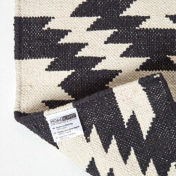 Homescapes Zurich Handwoven Black And White 100% Cotton Geometric Pattern Kilim Rug, 66 X 200 Cm - thumbnail 5