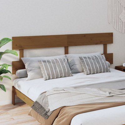 Berkfield Bed Headboard Honey Brown 184X3X81 Cm Solid Wood Pine - image 1