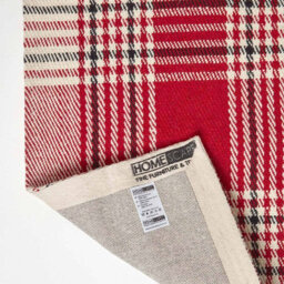Homescapes Walker Red Tartan Check Non-Slip 100% Wool Rug, 70 X 120 Cm - thumbnail 5