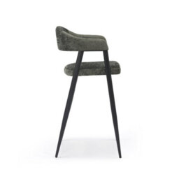 Set Of 2 Breakfast Bar Stools In Textured Chenille Green - thumbnail 4