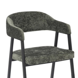 Set Of 2 Breakfast Bar Stools In Textured Chenille Green - thumbnail 6