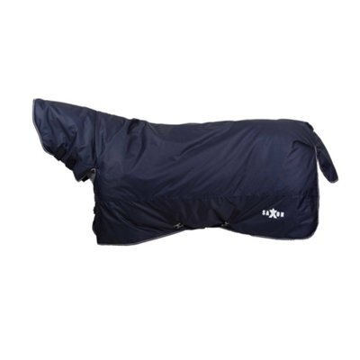 Saxon Defiant Plaid Horse Turnout Rug & Neck Cover Navy/white (6) - image 1