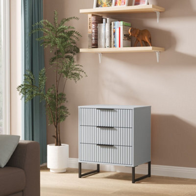 Ancona Matt Denim Blue 3 Drawer Chest (H)678mm (W)575mm (D)395mm - image 1