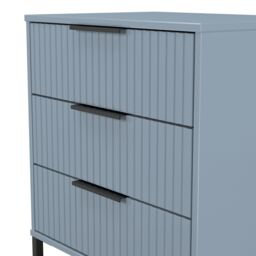 Ancona Matt Denim Blue 3 Drawer Chest (H)678mm (W)575mm (D)395mm - thumbnail 4