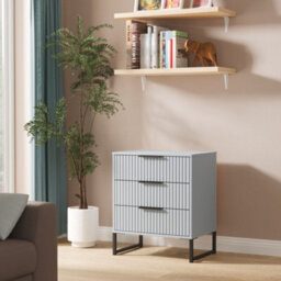 Ancona Matt Denim Blue 3 Drawer Chest (H)678mm (W)575mm (D)395mm - thumbnail 1