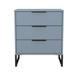 Ancona Matt Denim Blue 3 Drawer Chest (H)678mm (W)575mm (D)395mm - thumbnail 2