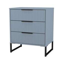 Ancona Matt Denim Blue 3 Drawer Chest (H)678mm (W)575mm (D)395mm - thumbnail 3