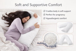 ARLinens Hollowfiber V Shaped Pillow Head Neck Back Orthopedic Nursing Pregnancy Support. - thumbnail 6
