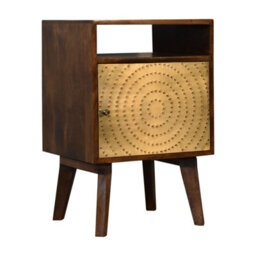 Wyld Haus Perouges Bedside Table Cut-Out Dotted Brass Door - thumbnail 3