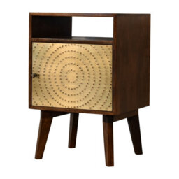 Wyld Haus Perouges Bedside Table Cut-Out Dotted Brass Door - thumbnail 4