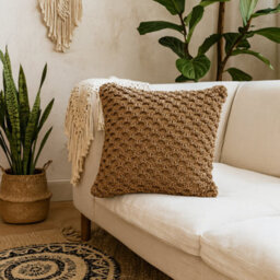 Wyld Haus Set Of 2 Riomaggiore Coffee Macrame Cushion Covers 450 X 450 mm - thumbnail 1