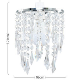 Valuelights Chandelier Design Ceiling Light Shade With Clear Acrylic Jewel Effect Droplets (D)16Cm - thumbnail 7