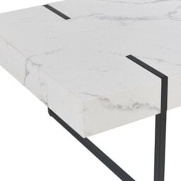 Wyld and Coco Nova Marble-Effect Coffee Table, White Top With Black Metal Legs, 100 X 60 X 43 Cm - thumbnail 5