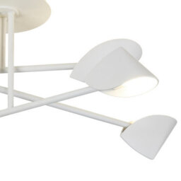 Luminosa Lighting Luminosa Capuccina Medium 6 Light Semi Flush, 45W Led, 3000K, 3100Lm, White, 3Yrs Warranty - thumbnail 5