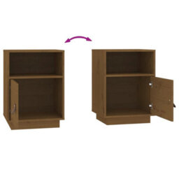 Berkfield Bedside Cabinet Honey Brown 40X34X55 Cm Solid Wood Pine - thumbnail 8