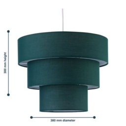 First Choice Lighting Set Of 2 Barty - Dark Green 38Cm Tiered Pendant Shades - thumbnail 7