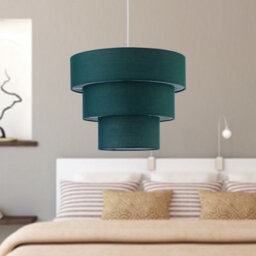 First Choice Lighting Set Of 2 Barty - Dark Green 38Cm Tiered Pendant Shades - thumbnail 6