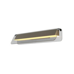 Luminosa Lighting Luminosa Flat Modern 43Cm Integrated Led Wall Lamp Black And Brass 3000K 1150Lm Grey Shade