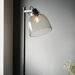 Luminosa Lighting Luminosa Urban Task Floor Lamp Smokey Grey Tinted Glass & Black Chrome Plate E27 - thumbnail 5