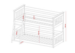 Arte Kevin Solid Pine Bunk Bed - Dark Chocolate - With 2 Foam Mattresses - thumbnail 2