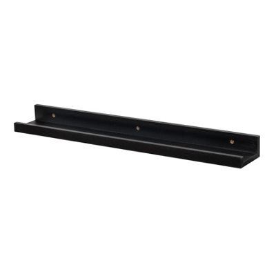 Harbour Housewares Floating Picture Ledge Shelf - Black 57Cm Mdf Wall Mounted Display For Photos, Frames & Décor - image 1