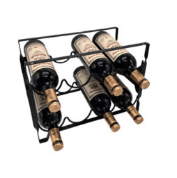 Magna Retail Metal Wine Rack 8 Bottle Shelf Capacity Wine Racks Free Standing Stackable Home Bar Bottle Holder Drink Organiser