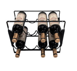 Magna Retail Metal Wine Rack 8 Bottle Shelf Capacity Wine Racks Free Standing Stackable Home Bar Bottle Holder Drink Organiser - thumbnail 6