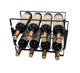 Magna Retail Metal Wine Rack 8 Bottle Shelf Capacity Wine Racks Free Standing Stackable Home Bar Bottle Holder Drink Organiser - thumbnail 7