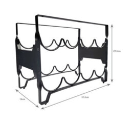 Magna Retail Metal Wine Rack 8 Bottle Shelf Capacity Wine Racks Free Standing Stackable Home Bar Bottle Holder Drink Organiser - thumbnail 2
