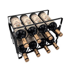 Magna Retail Metal Wine Rack 8 Bottle Shelf Capacity Wine Racks Free Standing Stackable Home Bar Bottle Holder Drink Organiser - thumbnail 8