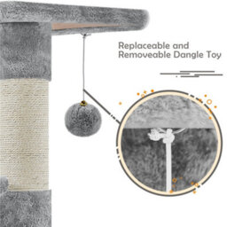 Yaheetech Light Grey 69Cm Cat Tree Tower With Condo & Perches & Scratching Posts Cat Activity Center For Kittens - thumbnail 6
