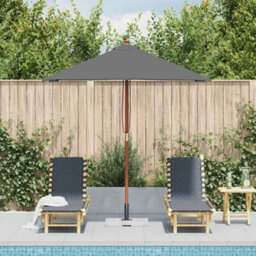 Walplus Garden Parasol With Wooden Pole 150X200 Cm Anthracite - thumbnail 3