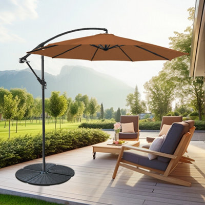 Sundaze 3M Coffee Garden Banana Parasol Cantilever Umbrella Hanging Patio Shade - image 1