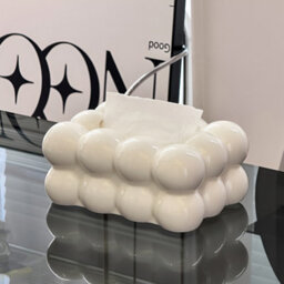 Living And Home Milk White Stylish Ceramic Tissue Box For Living Room - thumbnail 2