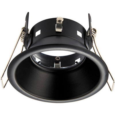 Anti-Glare Recessed Bathroom Downlight Ip65 - 50W Gu10 Reflector - Matt Black - image 1
