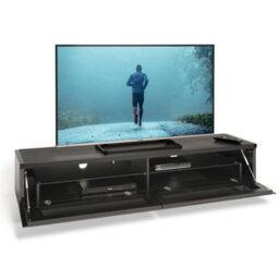 "Avf Panorama 1.6M Tv Stand - Reversible Walnut Or Black Top - For Tvs Up To 80""" - thumbnail 5
