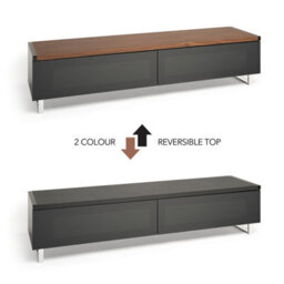 "Avf Panorama 1.6M Tv Stand - Reversible Walnut Or Black Top - For Tvs Up To 80""" - thumbnail 3