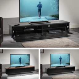 "Avf Panorama 1.6M Tv Stand - Reversible Walnut Or Black Top - For Tvs Up To 80""" - thumbnail 2