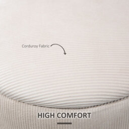Homcom Modern Fabric Storage Ottoman With Removable Lid, Set Of 2, Cream White - thumbnail 6