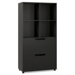 Gainoom 4-Cube Black Bookcase 130Cm 5-Tier Tall Freestanding Bookshelf Modern Open Cube Display Rack - thumbnail 9