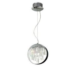 Luminosa Lighting Luminosa Geo Pendant Black Shade 7 Light G4 Polished Chrome/crystal, Not Led/cfl Compatible - thumbnail 1