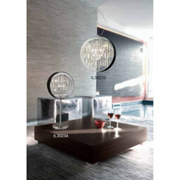 Luminosa Lighting Luminosa Geo Pendant Black Shade 7 Light G4 Polished Chrome/crystal, Not Led/cfl Compatible - thumbnail 4