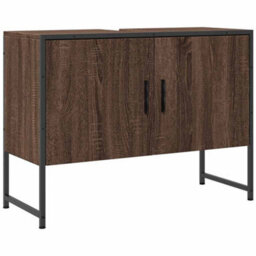Berkfield Sturdy Bathroom Sink Cabinet Brown Oak 80X33X60 Cm Engineered Wood